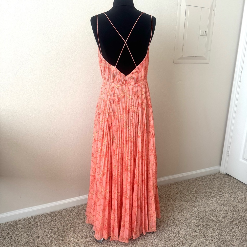 Amur Lucy Pleated Cut Out Strappy Maxi Dress Size 8 - Picture 6 of 12